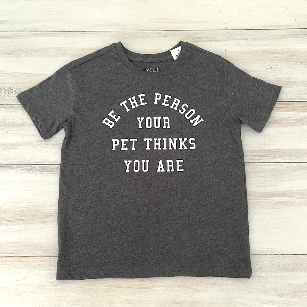 NEW! FIFTH SUN Pet Love Tee Gray Charcoal Juniors Small Soft T-shirt Small